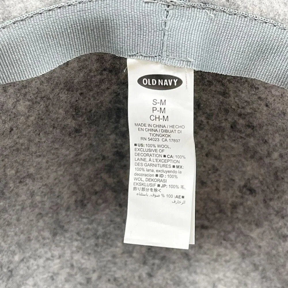Old Navy Round Crown Gray Wool Floppy Hat Women’s Small/Medium